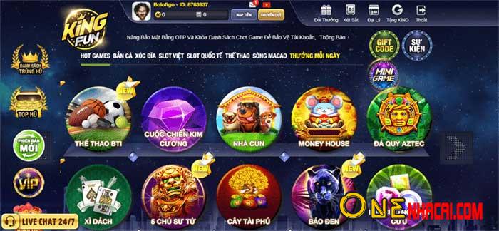 giao diện kingfun